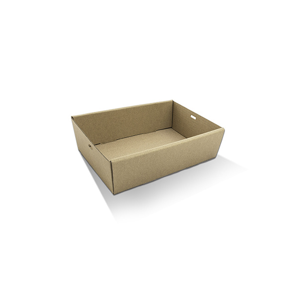 Catering Tray - Small Kraft 255x155x50mm Pac 10/10