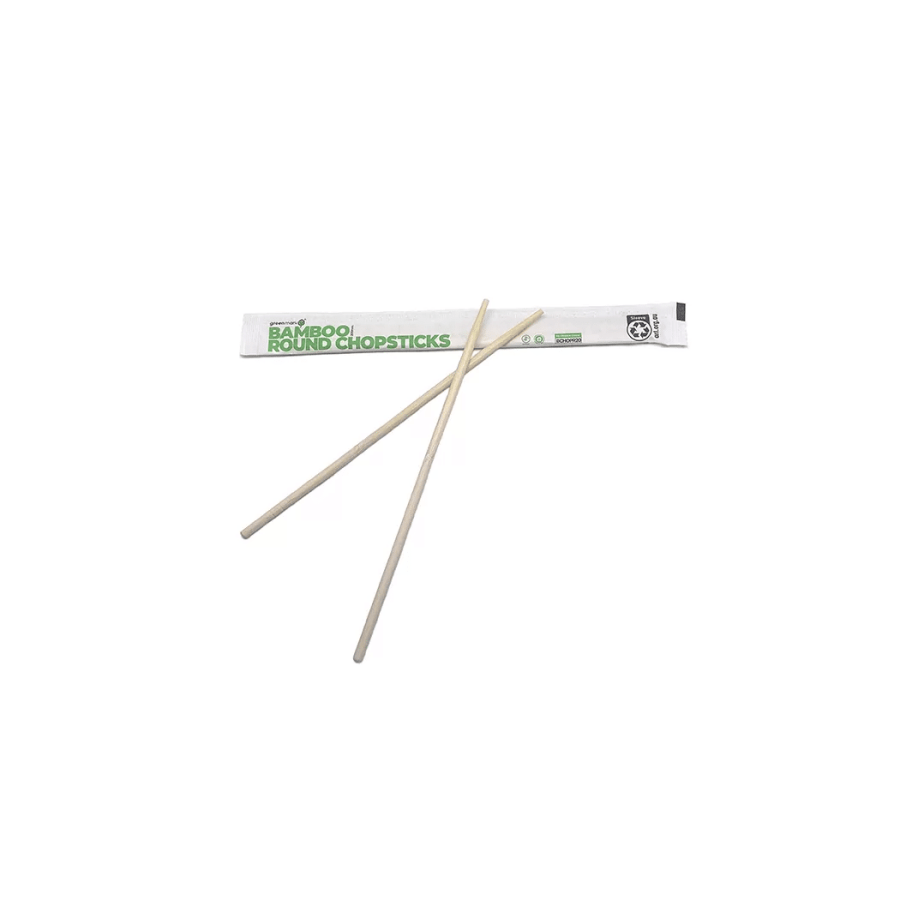 Cutlery - 20cm Bamboo Round Chopsticks with Full Paper Cover 100/30 GCV