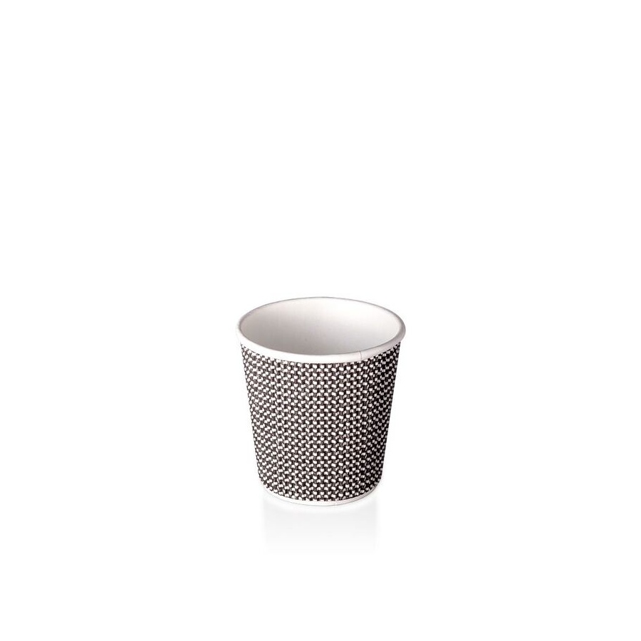 Coffee Cup - 4oz Double Wall Black Check  OJI 40/25