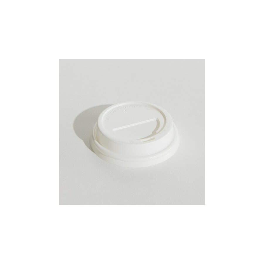 Coffee Cup Lid - 8oz Travel Lid White Pin 100/10