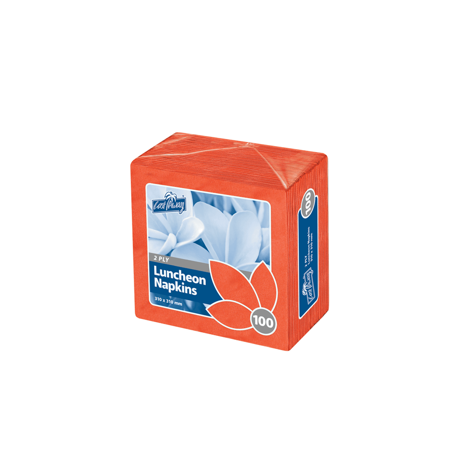 Lunch Napkin - 2 Ply Red Quarter Fold MPM 100/20
