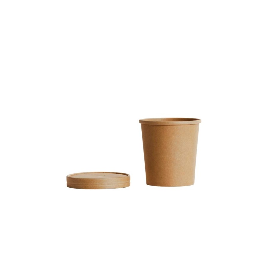 Takeaway Container - 16oz Container Lid Combo Kraft Pin 25/10