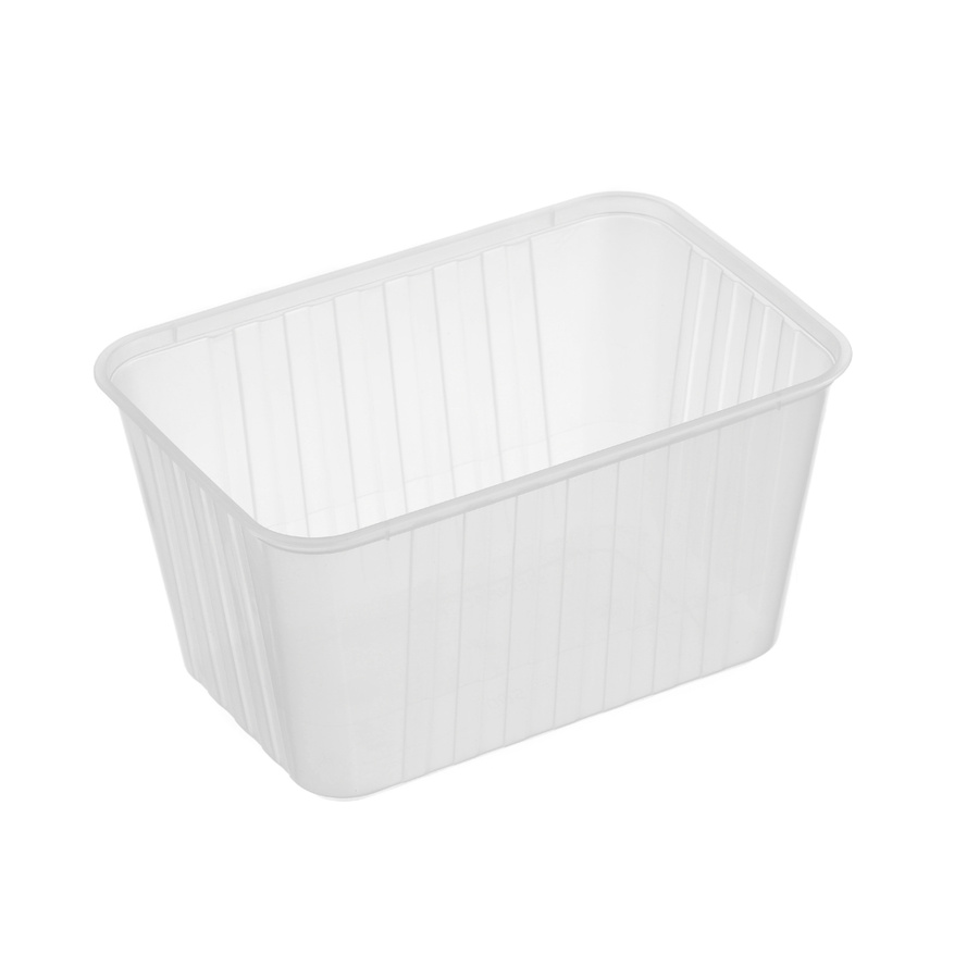 Rectangle Container - 1500ml Clear Ribbed FG CM 25/10