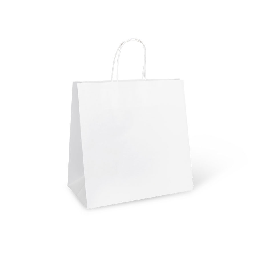 Carry Bag - Large White Twist Handle 305x305x175mm Det 250