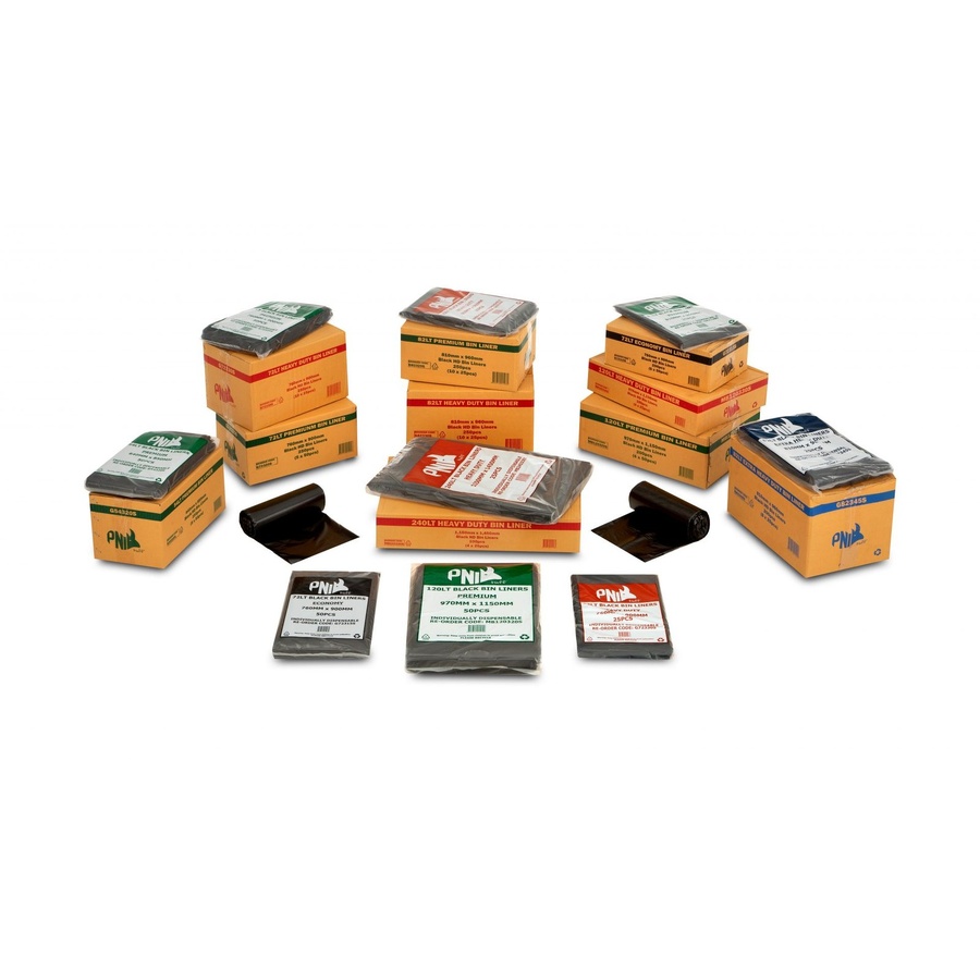 Bin Liner - 120L Black Heavy Duty PNI 50/4