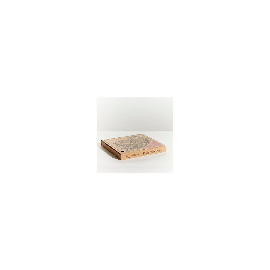 Pizza Box - 15" Brown Generic Print Pin 100