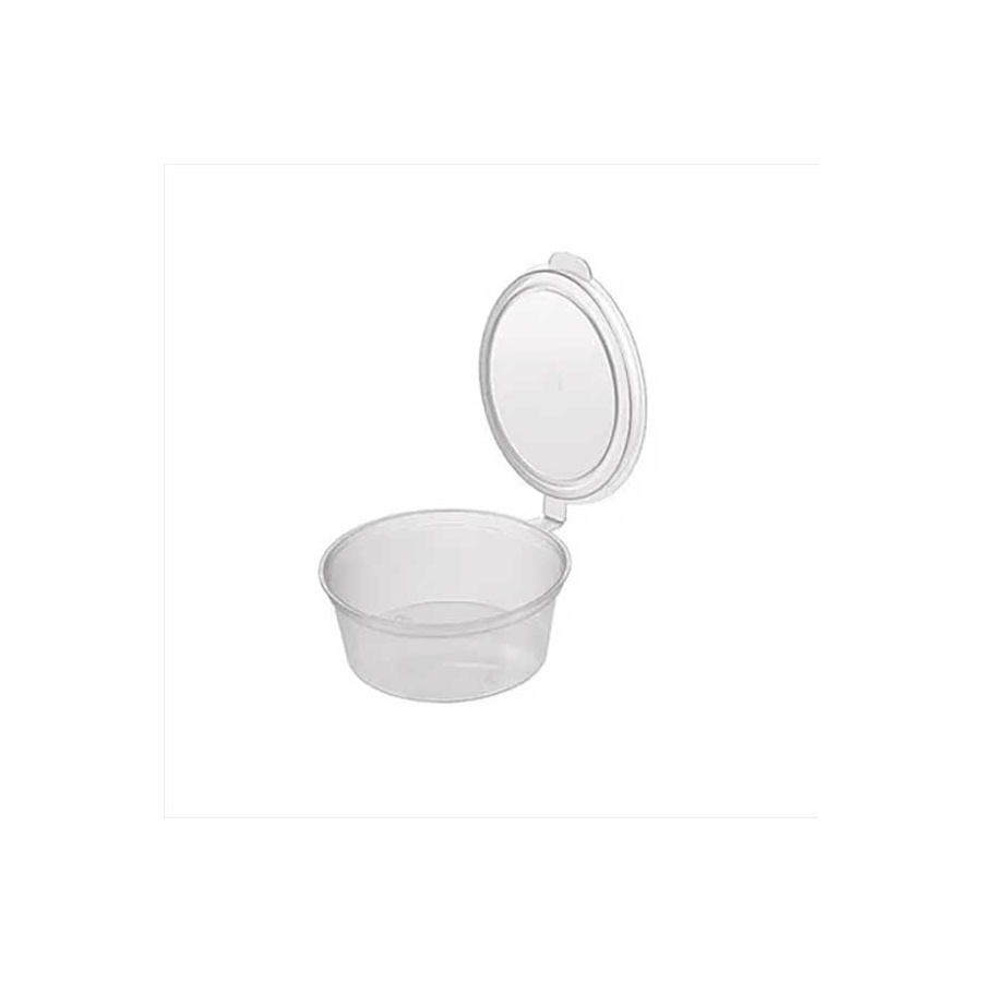Sauce Cup - 28ml/1oz Short Hinged Lid GP 100/10