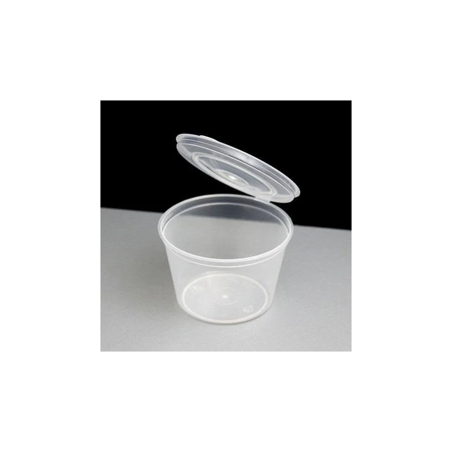 Sauce Cup - 28ml/1oz Clear with Hinged Lid Flat GP 2000