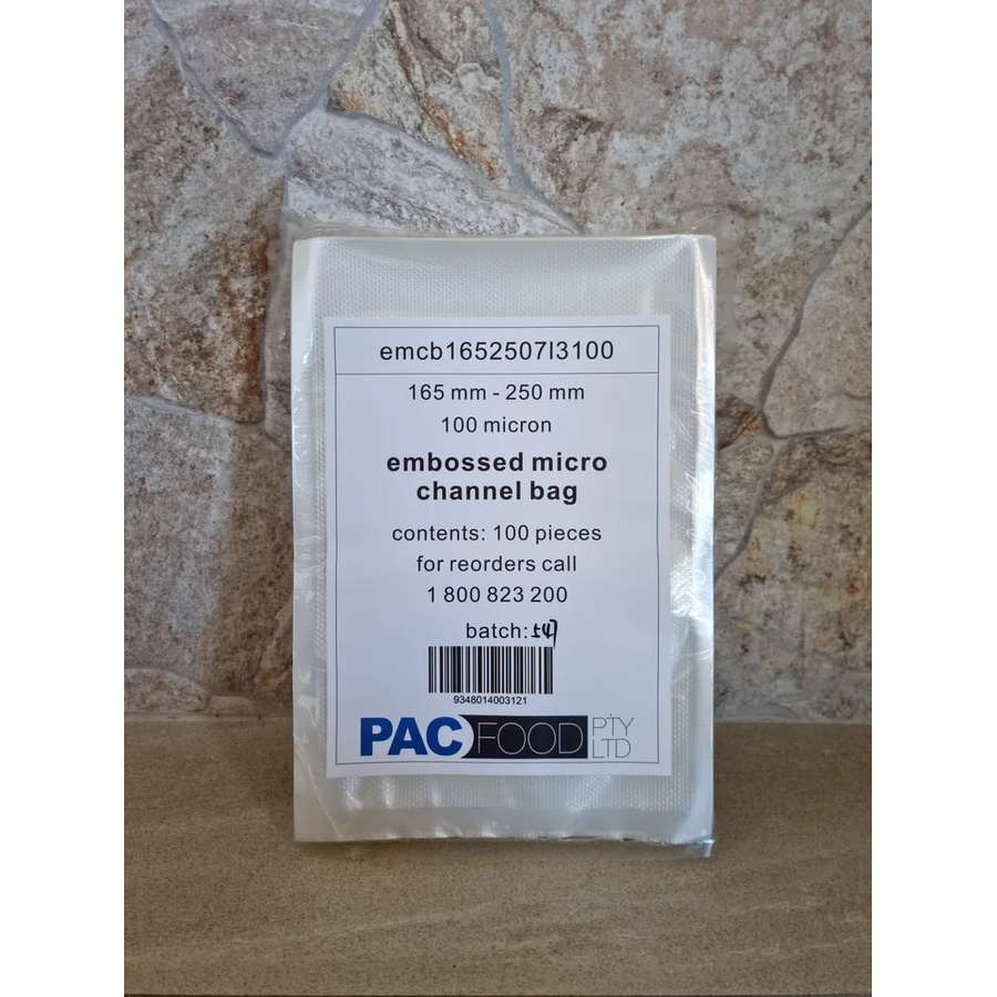 Vacuum Bag - 165x250mm Embossed Micro Channel  PacF100/5